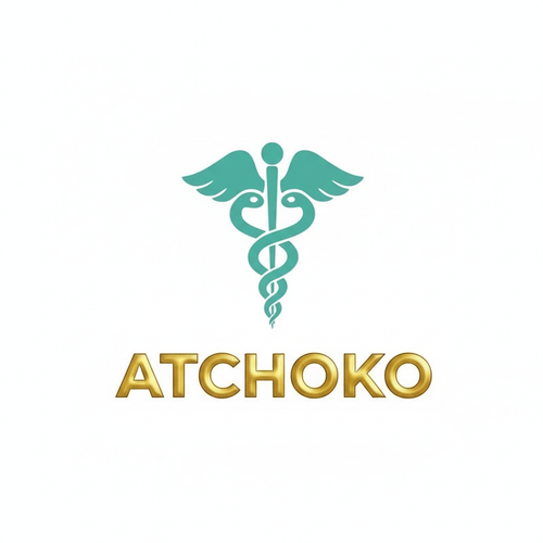 Logo Atchoko avec bâton d'Asclépios
